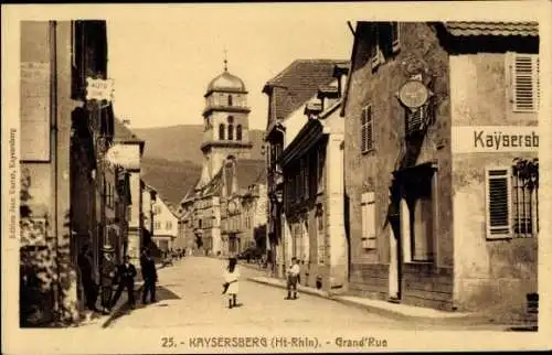 Ak Kaysersberg Elsass Haut Rhin, Grand Rue