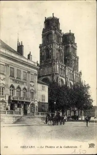 Ak Orléans Loiret, Theater, Kathedrale