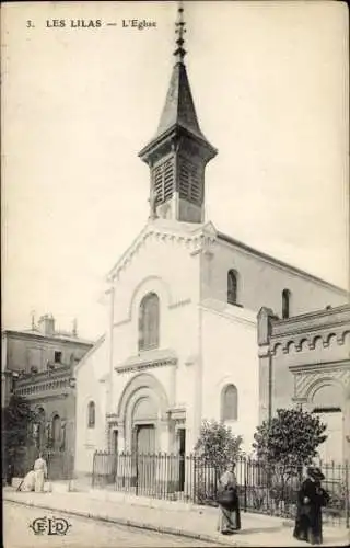 Ak Les Lilas Seine Saint Denis, Die Kirche