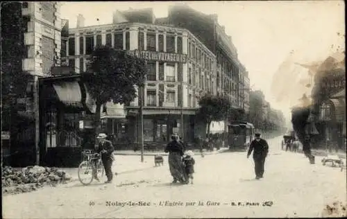 Ak Noisy-le-Sec Seine Saint Denis, Eingang über den Bahnhof