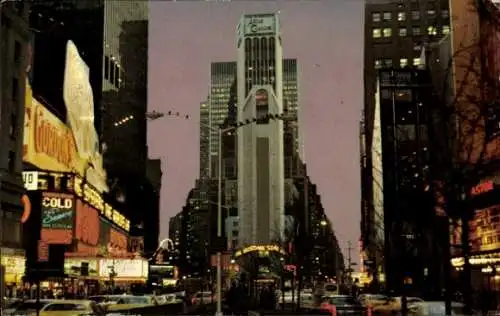 Ak New York City USA, Times Square in der Abenddämmerung