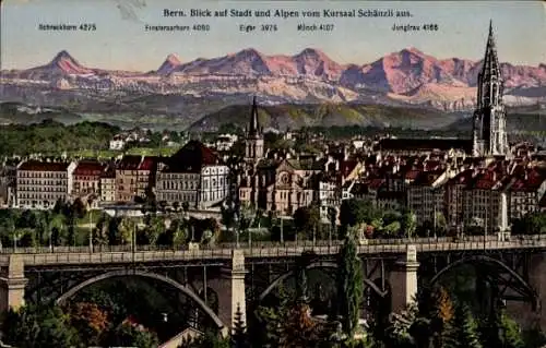 Ak Berne Bern Stadt Schweiz, Gesamtansicht, Blick vom Kursaal Schänzli