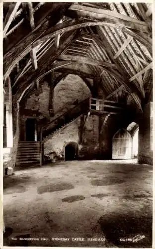 Ak Stokesay Shropshire England, Blick ins Schloss, Ruine