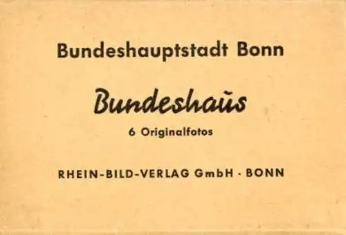 Set von 6 Fotos im Umschlag Bundeshauptstadt Bonn Bundeshaus 