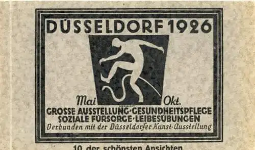 kleines Album 10 AK Düsseldorf 1926 Mai. OKt. usstellung Gesundheitspflege