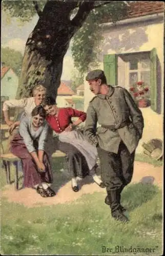 Set von 10 AK Künstler  Immer Fachmann, Die Attacke, Heiratsantrag, Soldat,Kniefall, Blondine, I. WK