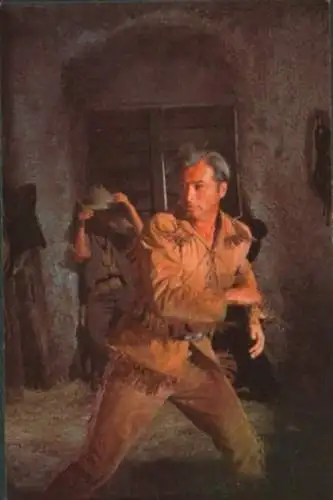 Sammelbild Karl May, Filmszene Winnetou III, Unter Geiern, Nr. 145 Old Shatterhand, Lex Barker