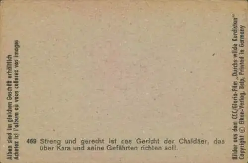 Sammelbild Karl May, Filmszene Durchs wilde Kurdistan, Nr. 469, Gericht der Chaldäer, Kara