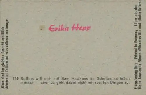 Sammelbild Karl May, Filmszene Winnetou III, Unter Geiern, Nr. 140 Rollins, Sam Hawkens