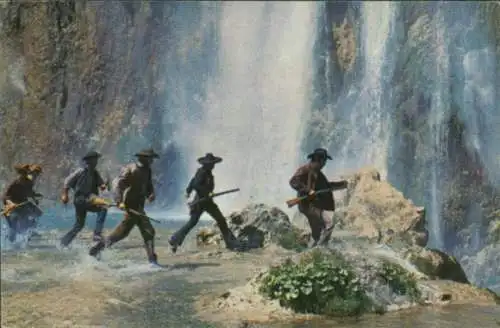 Sammelbild Karl May, Filmszene Winnetou III, Unter Geiern, Nr. 150, Geierbande