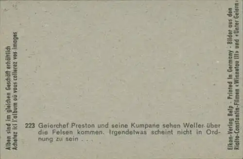 Sammelbild Karl May, Filmszene Winnetou III, Unter Geiern, Geierchef Preston, Nr. 223