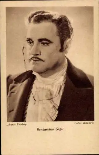 Ak Schauspieler Opernsänger Benjamino Gigli, Ross, Portrait