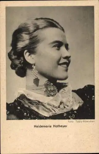 Ak Schauspielerin Heidemarie Hatheyer, Portrait, Geyerwalli, Halsschmuck