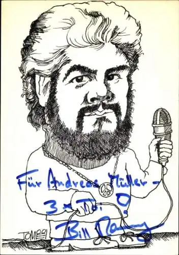 Ak Schauspieler Bill Ramsey, Portrait, Autogramm, Karikatur