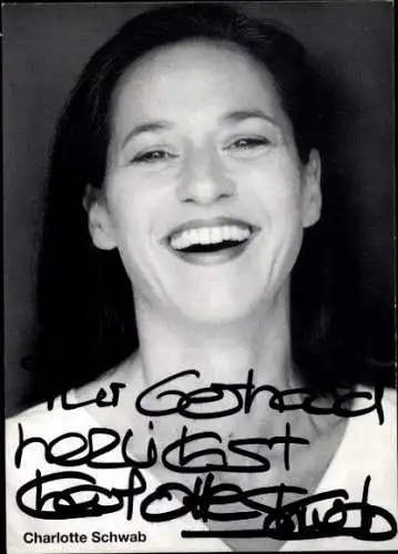 Ak Schauspielerin Charlotte Schwab, Portrait, Autogramm