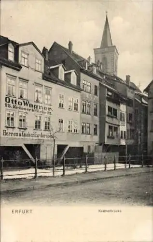 Ak Erfurt in Thüringen, Krämerbrücke 25, Herrenmodegeschäft Otto Wagner