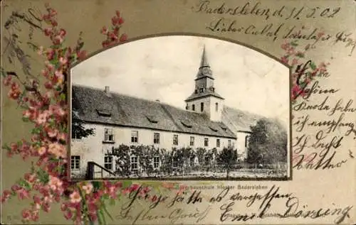 Passepartout Ak Badersleben Huy am Harz, Ackerbauschule vom Kloster