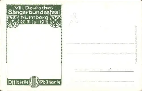 Künstler Ak Nürnberg in Mittelfranken, 8. Deutsches Sängerbundesfest 1912, Burg