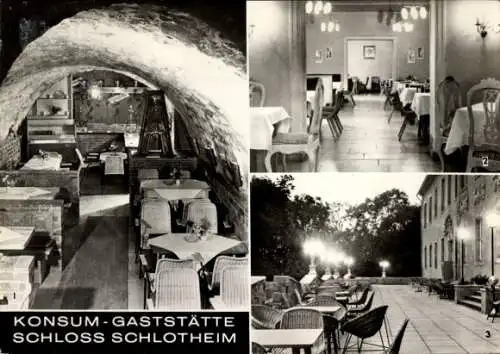 Ak Schlotheim, Gasthof Schloss,Weinkeller,Inneres, Cafe