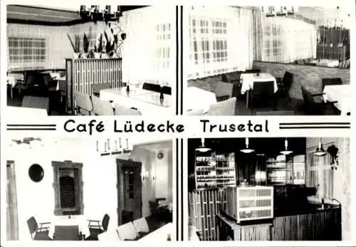 Ak Trusetal in Thüringen, Cafe Lüdecke, Innenansichten