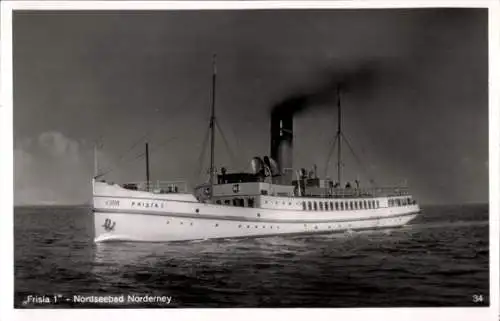 Ak Seebäderschiff Frisia I, Reederei Norden-Frisia, Nordseebad Norderney