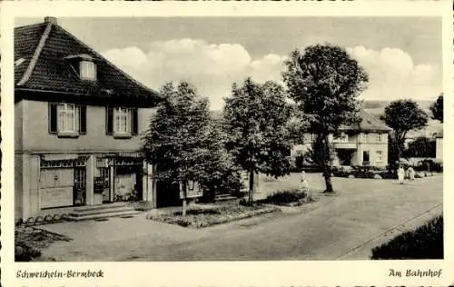 Ak Schweicheln Bermbeck Hiddenhausen in Westfalen, Bahnhof, Geschäft