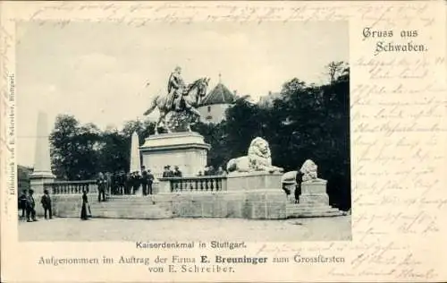 Ak Stuttgart in Württemberg, Kaiserdenkmal