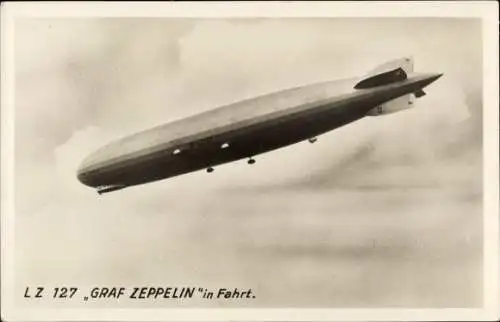 Ak Luftschiff LZ 127 Graf Zeppelin in Fahrt