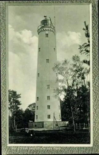 Passepartout Ak Hel Hela Gdańsk Danzig, der große Leuchtturm