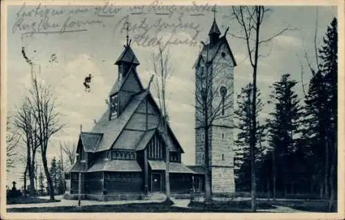 Ak Karpacz Górny Brückenberg Krummhübel Riesengebirge Schlesien, Kirche Wang