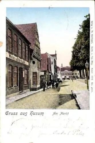 Ak Husum in Nordfriesland, Markt, Gasthaus