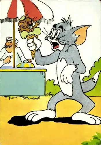 Ak Tom und Jerry, Eisverkäufer, Eiswaffel