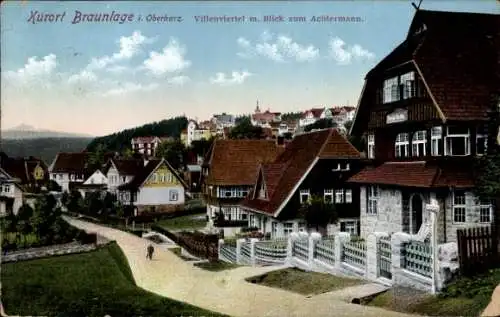 Ak Braunlage im Oberharz, Villenviertel mit Achtermann