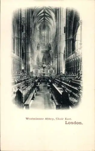 Ak City of Westminster London England, Westminster Abbey, Chor Ost