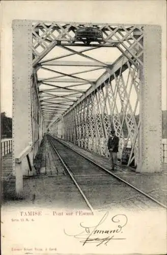 Ak Tamise Temse Temsche Ostflandern, Scheldebrücke