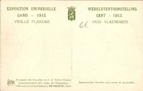 Ak Gent Lüttich, Weltausstellung 1913, Altflandern, Le Verger Zelandais