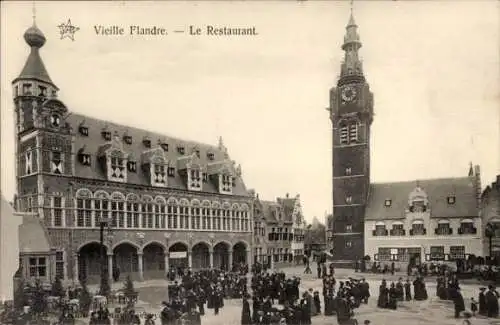 Ak Gent Lüttich, Weltausstellung 1913, Altflandern, Das Restaurant