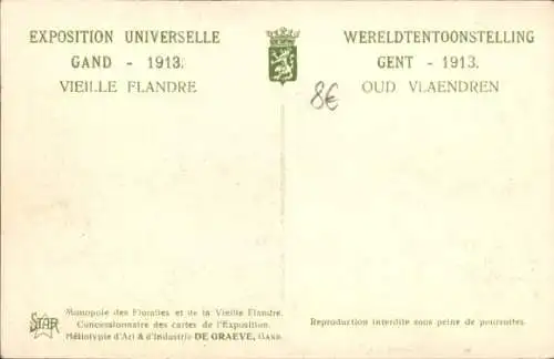 Ak Gent Lüttich, Weltausstellung 1913, Altflandern, Das Restaurant