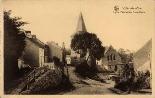 Ak Villers la Ville Wallonisch-Brabant, Pfarrkirche Notre Dame