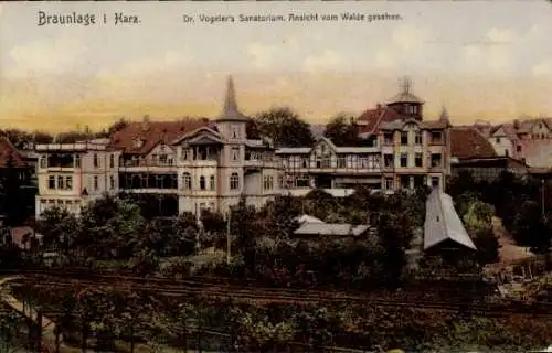 Ak Braunlage im Oberharz, Dr. Vogelers Sanatorium, Blick vom Wald