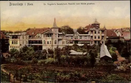 Ak Braunlage im Oberharz, Dr. Vogelers Sanatorium, Blick vom Wald