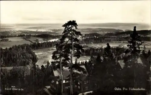 Ak Oslo Norwegen, Blick vom Holmenkollen