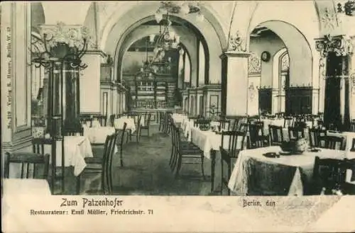 Ak Berlin Mitte, Zum Patzenhofer, Friedrichstraße 71, Inh. Emil Müller