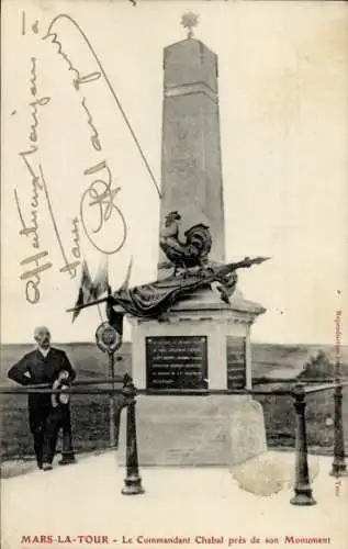 Ak Mars Tour Lorraine Meurthe et Moselle, Denkmal, Commander Chabal