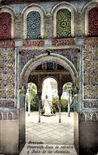 AK Granada Andalusien Spanien, Generalife, Patio de la Acequia