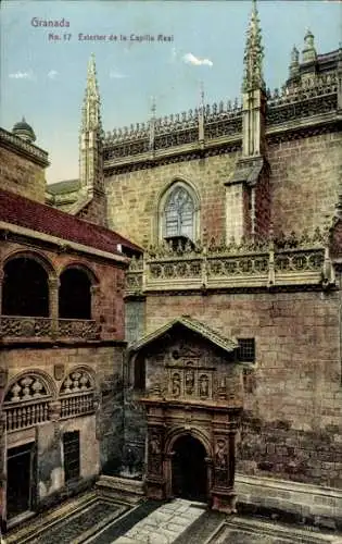 Ak Granada Andalusien Spanien, Außenansicht der königlichen Kapelle