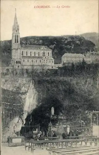 Ak Lourdes Hautes Pyrénées, Höhle