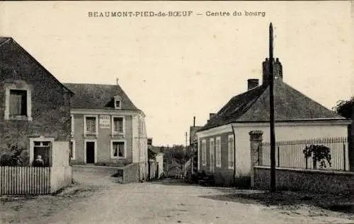 Ak Beaumont Pied de Boeuf Sarthe, Centre du bourg