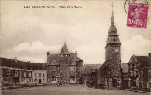 Ak Bouloire Sarthe, Place de la Mairie