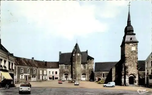 Ak Bouloire Sarthe, Hotel de Ville, Eglise